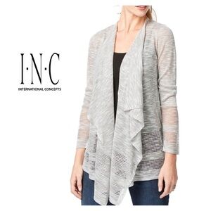 INC Open Knit Draped Cardigan